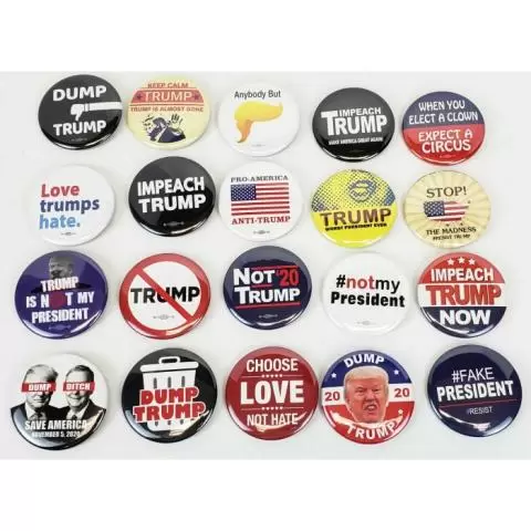 20 Different Anti Donald Trump Campaign Buttons. Group of 20