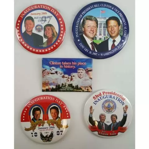 1997 Bill Clinton & Al Gore Inauguration Day Button 