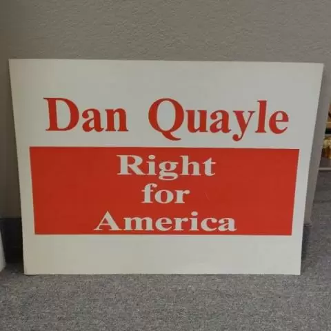 Dan Quayle Right for America Campaign Poster 
