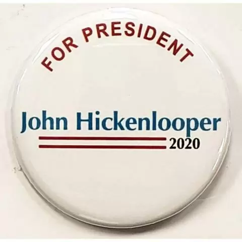 JOHN HICKENLOOPER FOR PRESIDENT OF THE UNITED STATES 2020 3"  PIN BACK BUTTON 