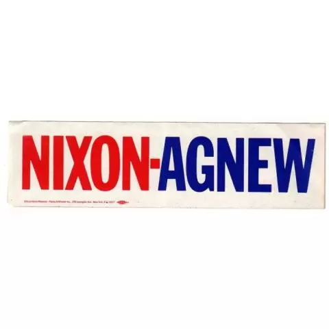 Lot Of 2 Nixon-Agnew Bumper Stickers 