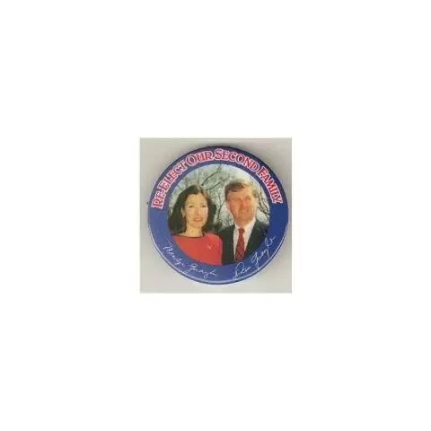 1992 BUSH FOR PRESIDENT 2 1/4" BUTTON PINBACK RE-ELECT SECOND FAMILY QUAYLE 