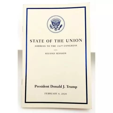 2020 Donald Trump State of the Union Address Original Booklet 
