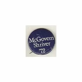 1972  McGovern for President 1 1/2" Pinback Button Shriver 72 Floating Heads 