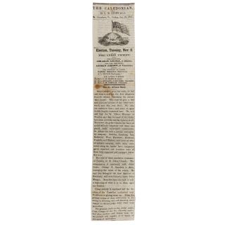 1864 Abraham Lincoln Union Ticket & St Albans Raid - From Vermont Newspaper