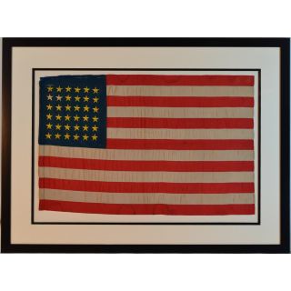 Original 36 Star Tiffany Co. Civil War Flag With Museum Quality Framing
