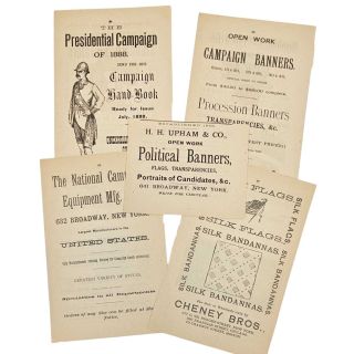 Vintage Presidential Campaign Banners, Hand Books Bandanas Advertisements