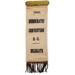1892 Democratic National Convention D.C. Delegate Badge - Grover Cleveland