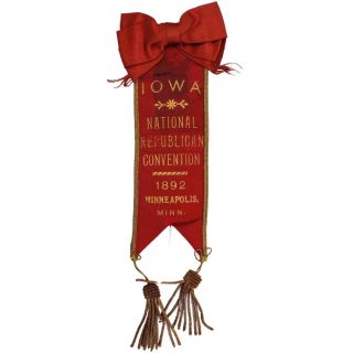 1892 Scarce Republican National Convention Iowa Badge