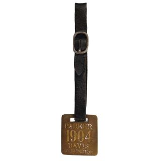 1904 Alton B. Parker & Davis Watch FOB Badge With Leather Strap