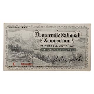 1908 Democratic National Convention Alternate Delegate Ticket