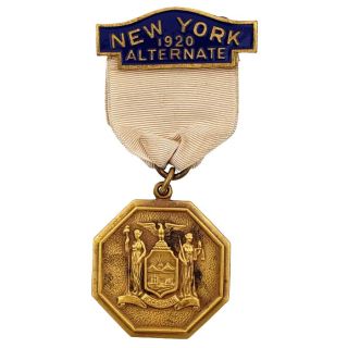 1920 Scarce Republican National Convention New York Alternate Delegate Badge
