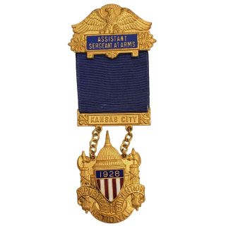 1928 Republican National Convention Assistant Sergeant At Arms Badge