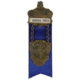 1940 Democratic National Convention General Press Media Badge - Roosevelt