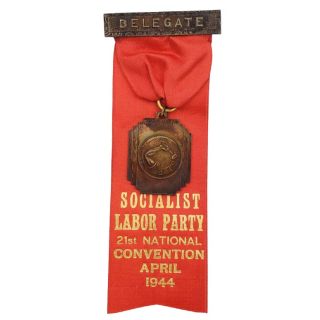 1944 Rare Socialist Labor Party National Convention Delegate Badge 