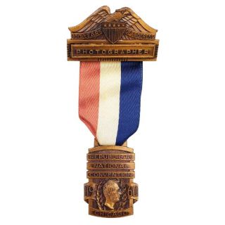 1960 Republican Convention Photographer Badge - Nixon Lodge