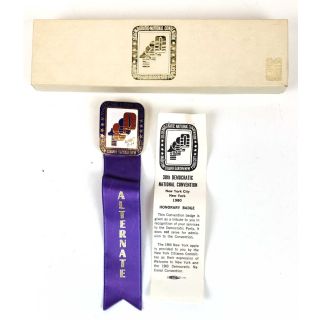 1980 Democratic National Convention Alternate Delegate Badge With Box - Jimmy Carter