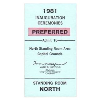 1981 Inauguration Ceremonies Ticket