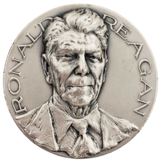 1981 Ronald Reagan Official Inaugural Silver Medal 