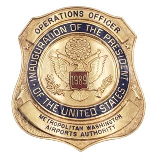 1989 George Bush Inauguration Numbered Operations Officer Police Badge