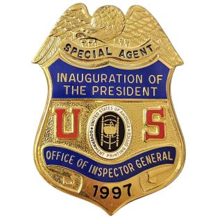 1997 Clinton Gore Inauguration Inspector General Special Agent Police Badge
