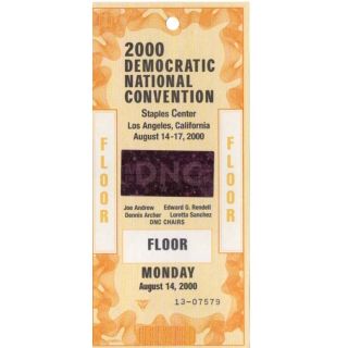 2000 Democratic National Convention Floor Badge
