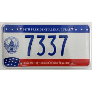 George Bush 2001 Inaugural License Plate
