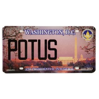 2013 Scarce POTUS Official Barack Obama Inauguration License Plate