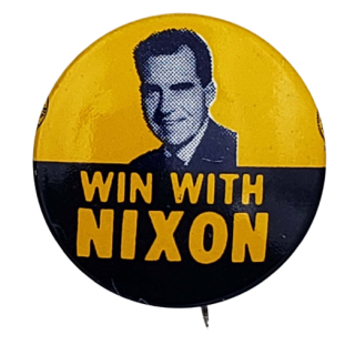 1962 Richard Nixon for Governor Campaign Button Blue & Gold Variety