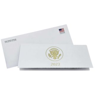 2023 Joe Biden Official White House Pop-Up Style Christmas Card With Envelope