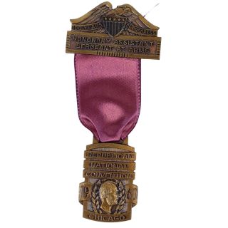 1960 Republican National Convention Honorary Ass't Sergeant At Arms Badge - Richard Nixon