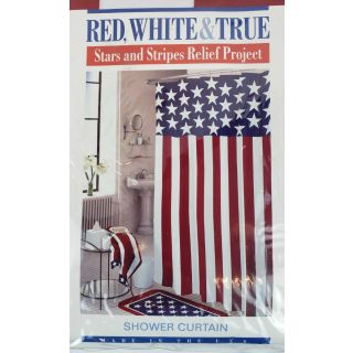 Patriotic Red White & True Red Cross Flag Design Bathroom Shower Curtain - Attention Getter!