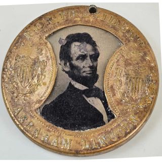 1864 Abraham Lincoln & Andrew Johnson Gault Frame Ferrotype