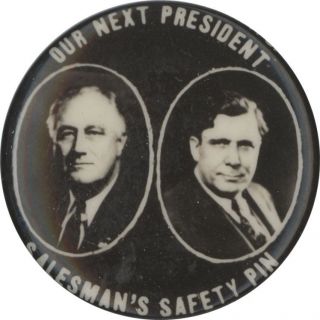 Roosevelt Willkie Salesman's Safety Pin