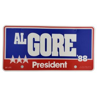1988 Al Gore Campaign Official Campaign License Plate