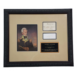 1846 Andrew Jackson 18 Strands of Hair DIsplay Certification by Charles Hamilton