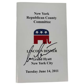 2011 Ann Coulter Signed Lincoln Dinner Program NY Republican Event