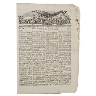 1857 "Banner of Liberty" Equal Rights New York Newspaper Civil Rights and Slavery Content