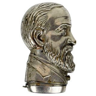 1888 President Benjamin Harrison Figural  Matchsafe Vesta Case