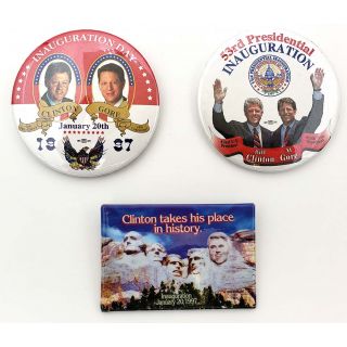 Clinton Gore Inauguration Day Buttons Pins