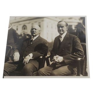 President Calvin Coolidge with his Secretar of War John Weeks White House Photograph