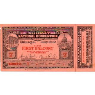 1940 Democratic National Convention Ticket