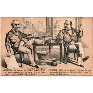 Cleveland and Hendricks Victorian Trade Card For Capadura Cigars