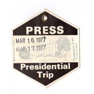 1977 President Carter Trip to St. Simons Island Georgia Numbered Press Badge