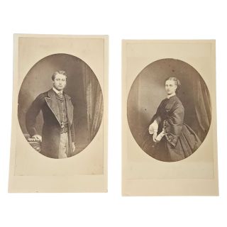 1800s Prince of Wales (King Edward VII)  & Alexandra of Denmark  Set of 2 CDVs