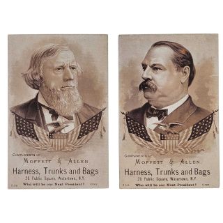 1888 Cleveland Thurman Matching Style Campaign Advertising Cards