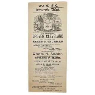 1888 Grover Cleveland & Allen Thurman New Hampshire Campaign Ticket
