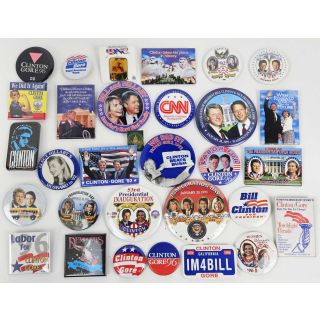 Collection of  Thirty-One  (31) different Bill Clinton & Al Gore Campaign & inaugural buttons 