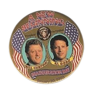 1993 Clinton Gore Inauguration Day Button