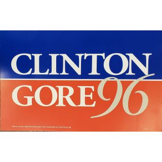 1996 Clinton Gore California Democratic Party Campaign Poster